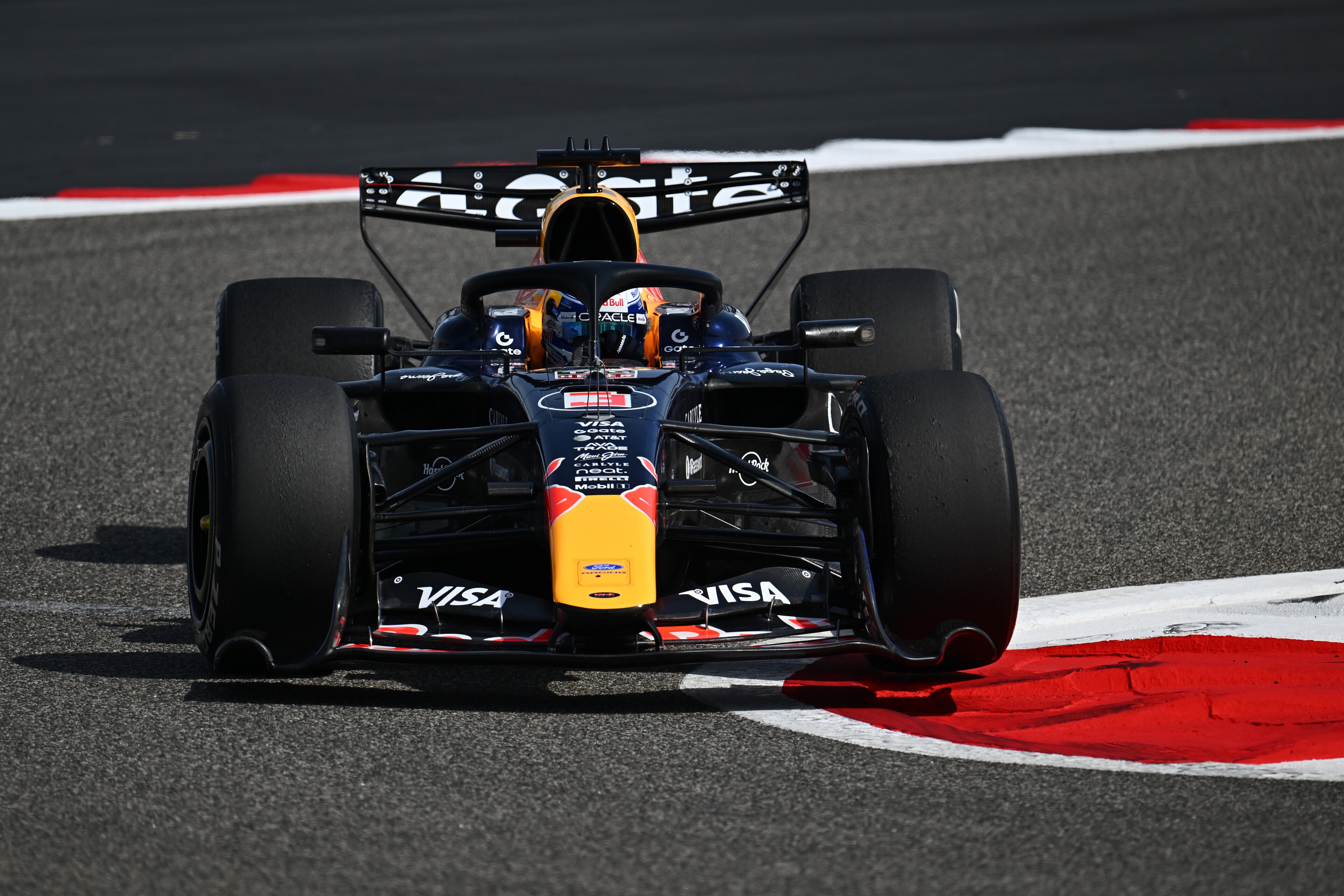 Max Verstappen of the Netherlands driving the Oracle Red Bull Racing RB22 on track during day one of F1 Testing at Bahrain International Circuit on February 11, 2026 . PHOTO CREDIT: Red Bull Media House. 